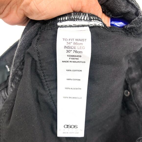 ASOS DESIGN Women's Farleigh Slim Mom Jeans 34x30 Washed Black High Rise NWOT - Picture 10 of 11